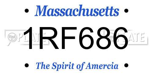 1RF686 Massachusetts License Plate