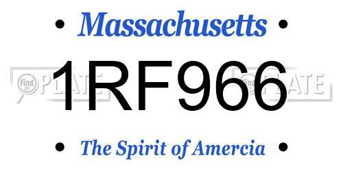 1RF966 Massachusetts License Plate