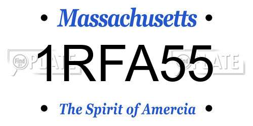 1RFA55 Massachusetts License Plate