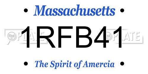 1RFB41 Massachusetts License Plate