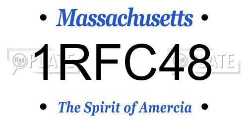 1RFC48 Massachusetts License Plate