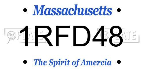 1RFD48 Massachusetts License Plate