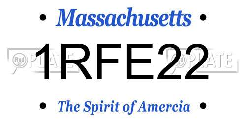 1RFE22 Massachusetts License Plate
