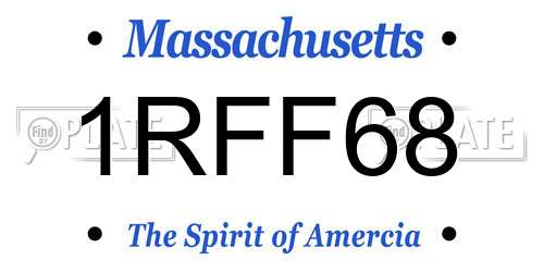 1RFF68 Massachusetts License Plate