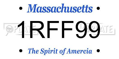 1RFF99 Massachusetts License Plate
