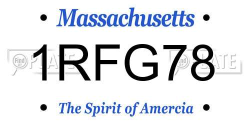 1RFG78 Massachusetts License Plate