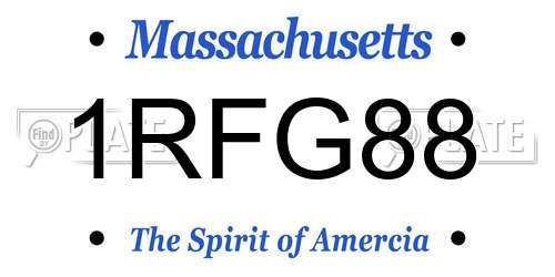 1RFG88 Massachusetts License Plate