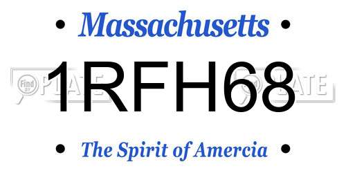 1RFH68 Massachusetts License Plate