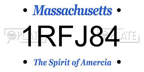 1RFJ84 Massachusetts License Plate