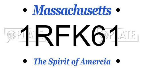 1RFK61 Massachusetts License Plate