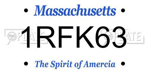 1RFK63 Massachusetts License Plate