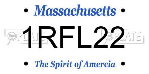 1RFL22 Massachusetts License Plate