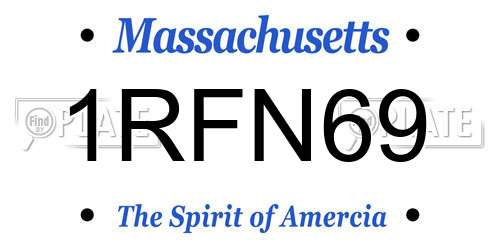 1RFN69 Massachusetts License Plate