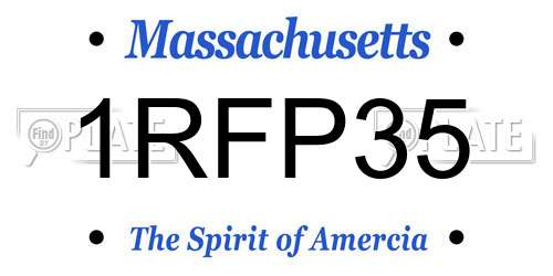 1RFP35 Massachusetts License Plate