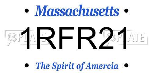 1RFR21 Massachusetts License Plate