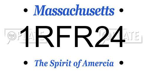 1RFR24 Massachusetts License Plate