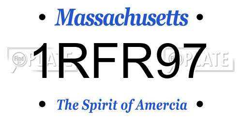 1RFR97 Massachusetts License Plate