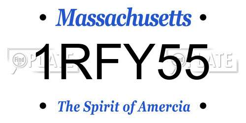 1RFY55 Massachusetts License Plate