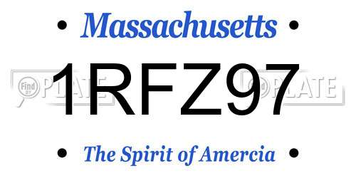 1RFZ97 Massachusetts License Plate