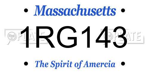 1RG143 Massachusetts License Plate