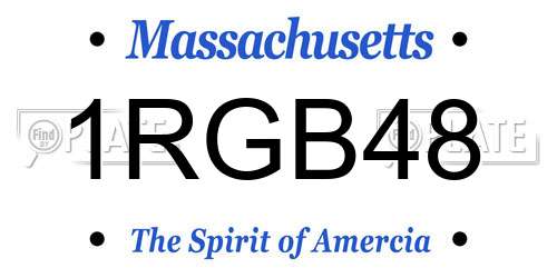1RGB48 Massachusetts License Plate