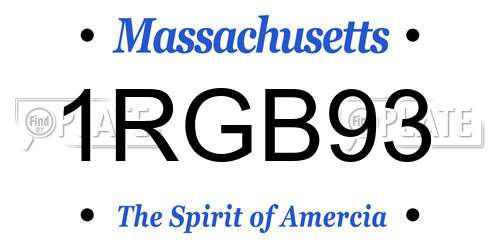 1RGB93 Massachusetts License Plate
