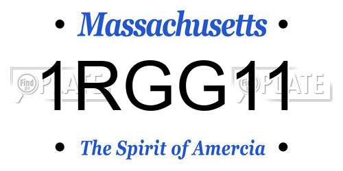 1RGG11 Massachusetts License Plate