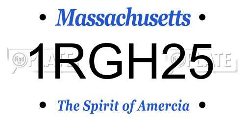 1RGH25 Massachusetts License Plate