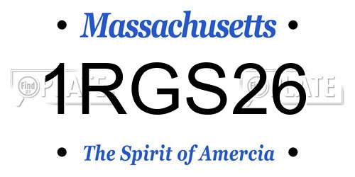 1RGS26 Massachusetts License Plate