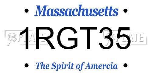 1RGT35 Massachusetts License Plate