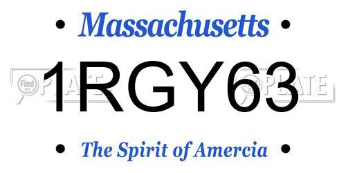 1RGY63 Massachusetts License Plate