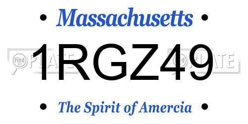 1RGZ49 Massachusetts License Plate