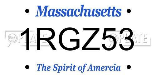 1RGZ53 Massachusetts License Plate