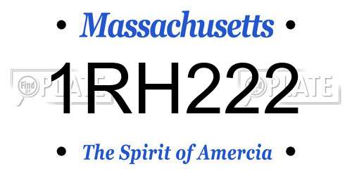 1RH222 Massachusetts License Plate