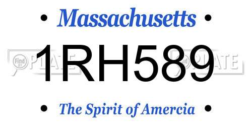 1RH589 Massachusetts License Plate