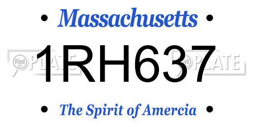 1RH637 Massachusetts License Plate