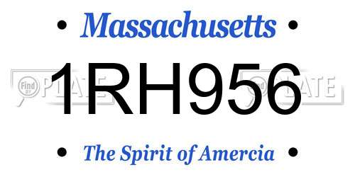 1RH956 Massachusetts License Plate