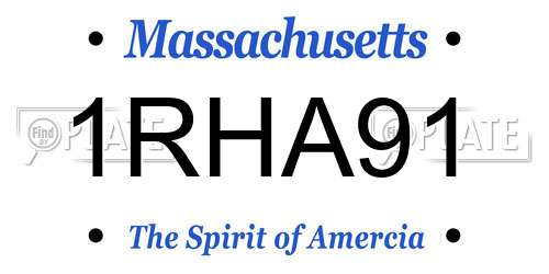 1RHA91 Massachusetts License Plate