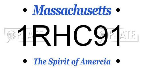 1RHC91 Massachusetts License Plate
