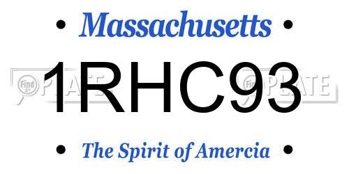 1RHC93 Massachusetts License Plate