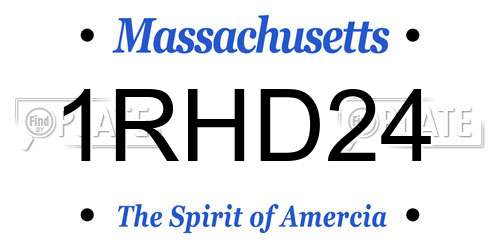 1RHD24 Massachusetts License Plate