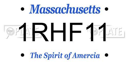 1RHF11 Massachusetts License Plate