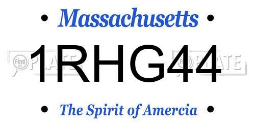 1RHG44 Massachusetts License Plate