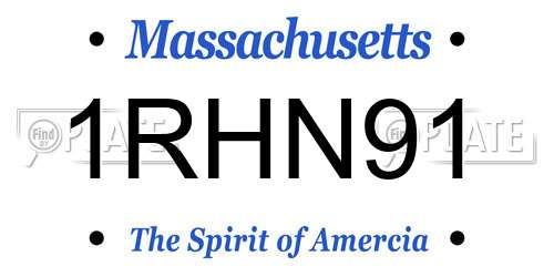 1RHN91 Massachusetts License Plate