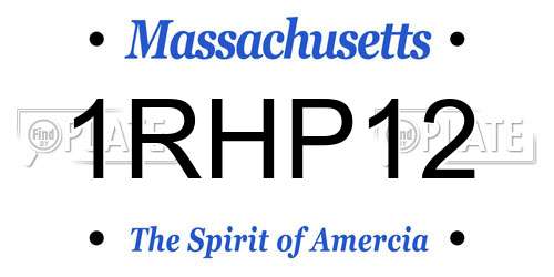 1RHP12 Massachusetts License Plate