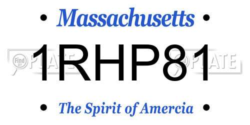 1RHP81 Massachusetts License Plate