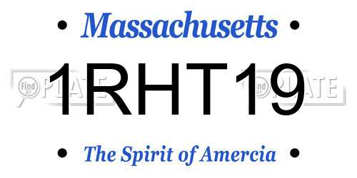 1RHT19 Massachusetts License Plate