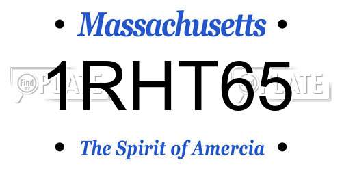 1RHT65 Massachusetts License Plate