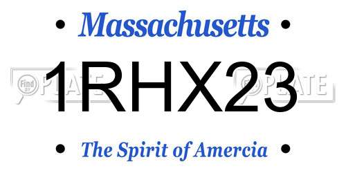 1RHX23 Massachusetts License Plate