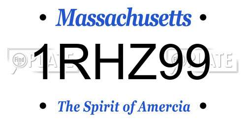 1RHZ99 Massachusetts License Plate